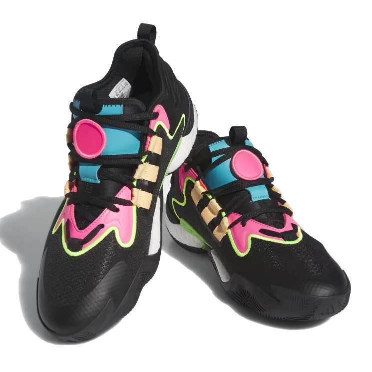 adidas Men's BYW Select Basketball Shoes - Core Black / Acid Orange / Lucid Pink