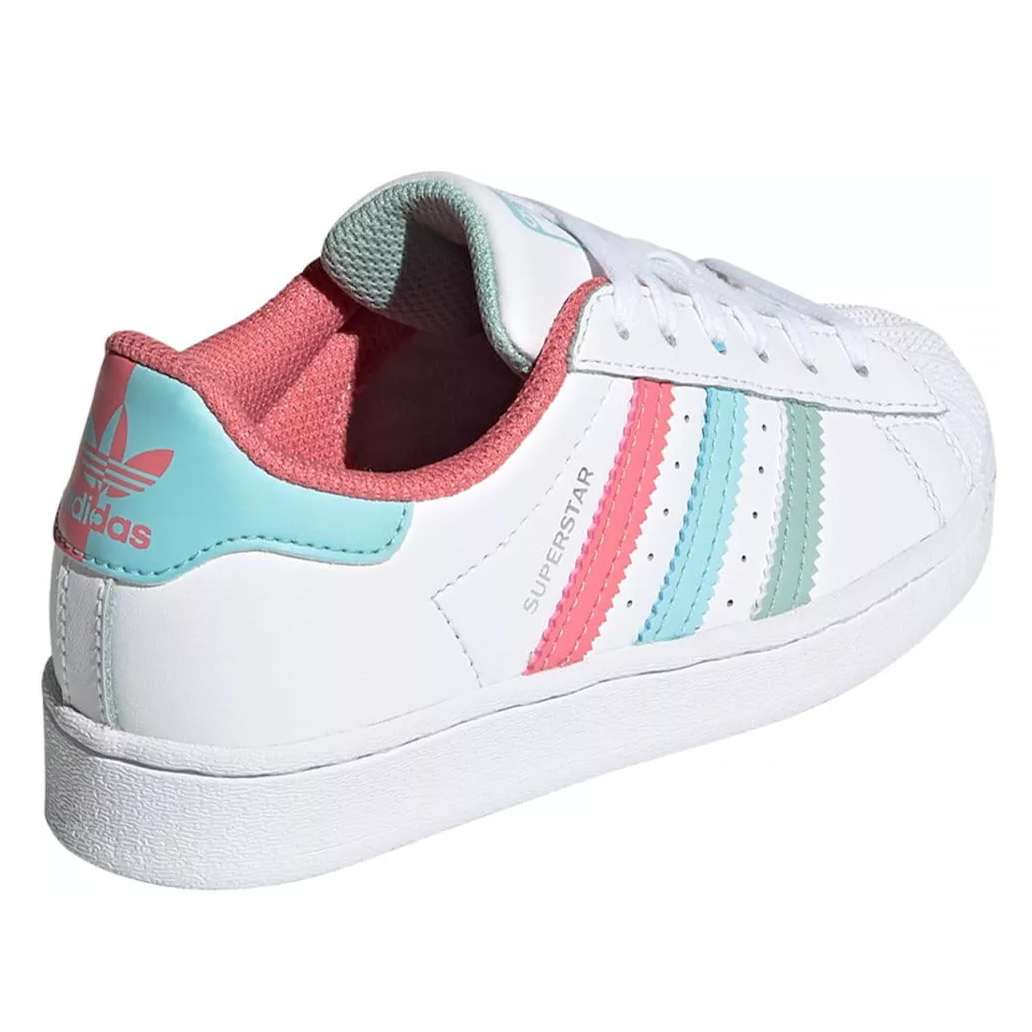 adidas Originals Kids Infant Toddler Superstar EL Shoes - White / Hazy Rose / Hazy Sky