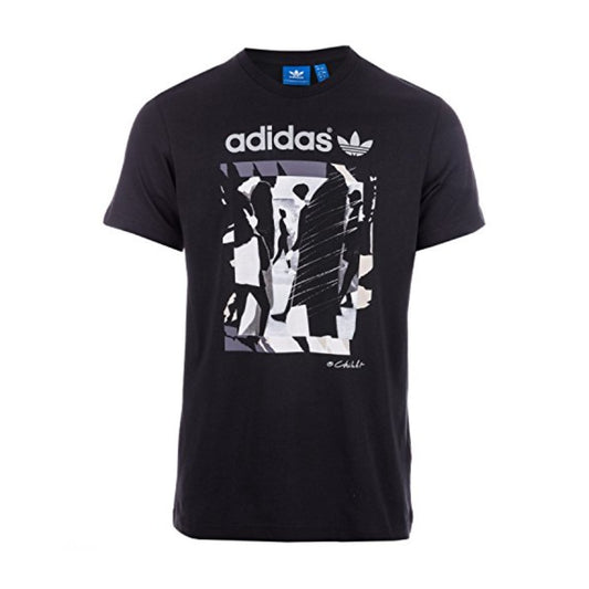 adidas Men’s Originals City Artist Life Tee in white with bold city-inspired graphic print and classic crewneck short-sleeve design.