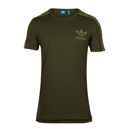 adidas Men’s Adicolor Fashion Tee in white featuring bold adidas graphic and classic crewneck design.