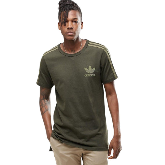 adidas Men’s Adicolor Fashion Tee in white featuring bold adidas graphic and classic crewneck design.