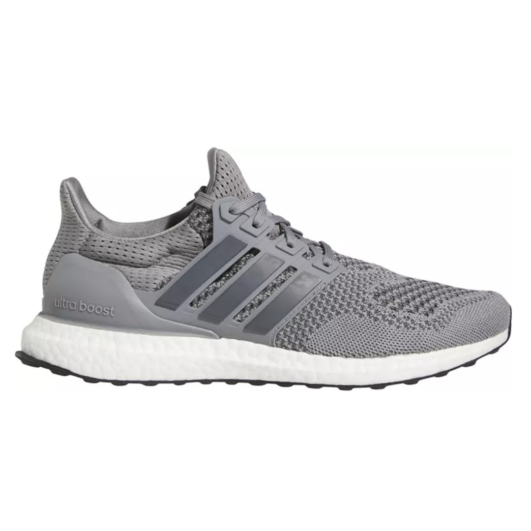 adidas Men’s Ultraboost 1.0 Running Shoe featuring Primeknit upper, responsive BOOST midsole cushioning, lace-up closure, and durable rubber outsole.