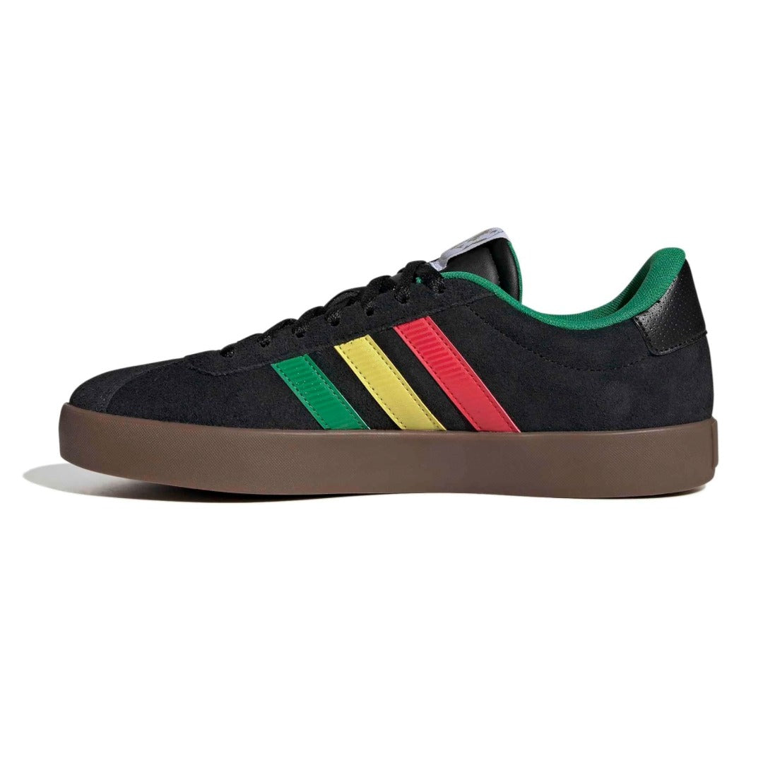 adidas Mens Vl Court 3.0 Lace Up Sneakers Shoes -  Black/Green/Pure Ruby