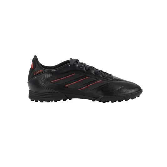 adidas Unisex-Child Copa Pure 3 League Turf Sneakers in white with black details, featuring a synthetic leather upper and turf-ready rubber outsole.