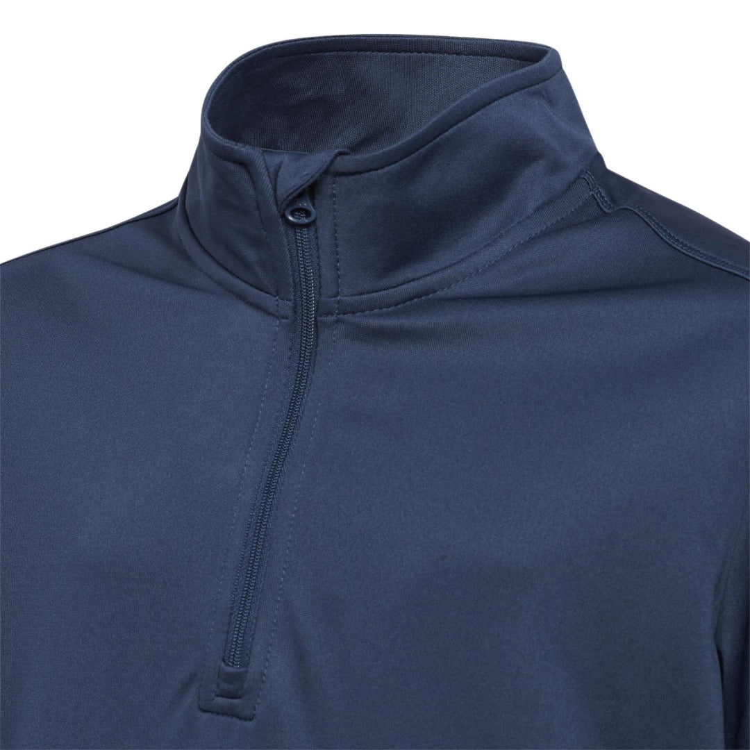 adidas Junior Boys ¼ Zip Solid Heather Pullover Crew - Navy