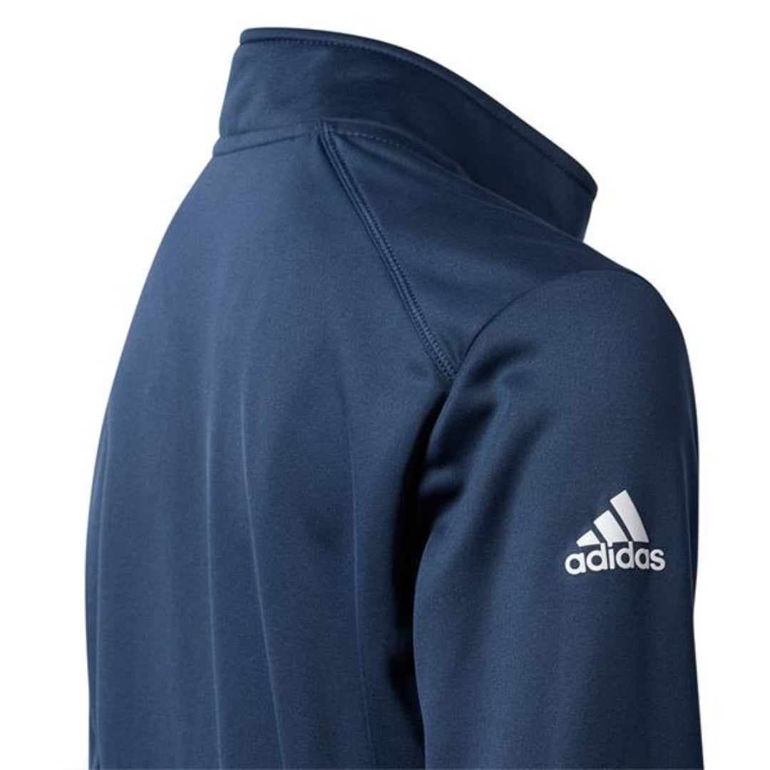 adidas Junior Boys ¼ Zip Solid Heather Pullover Crew - Navy