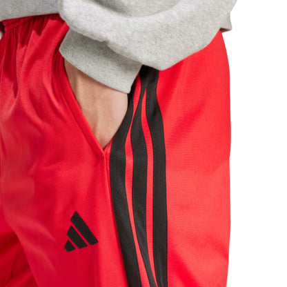 adidas Men's 3-Stripes Tricot Regular Tapered Track Pants - Pure Ruby