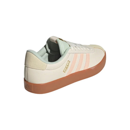 adidas Women's VL Court 3.0 Shoes - Wonder White / Powder Coral / Linen Green