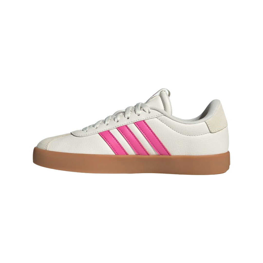 adidas Women's VL Court 3.0 Shoes - Core White / Pulse Magenta / Gold Metallic