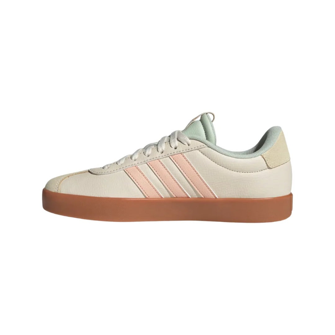 adidas Women's VL Court 3.0 Shoes - Wonder White / Powder Coral / Linen Green