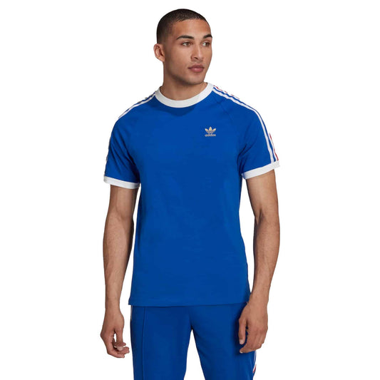 adidas Originals Men's 3-Stripes Tee - Royal Blue / White / Gold Metallic HK7418