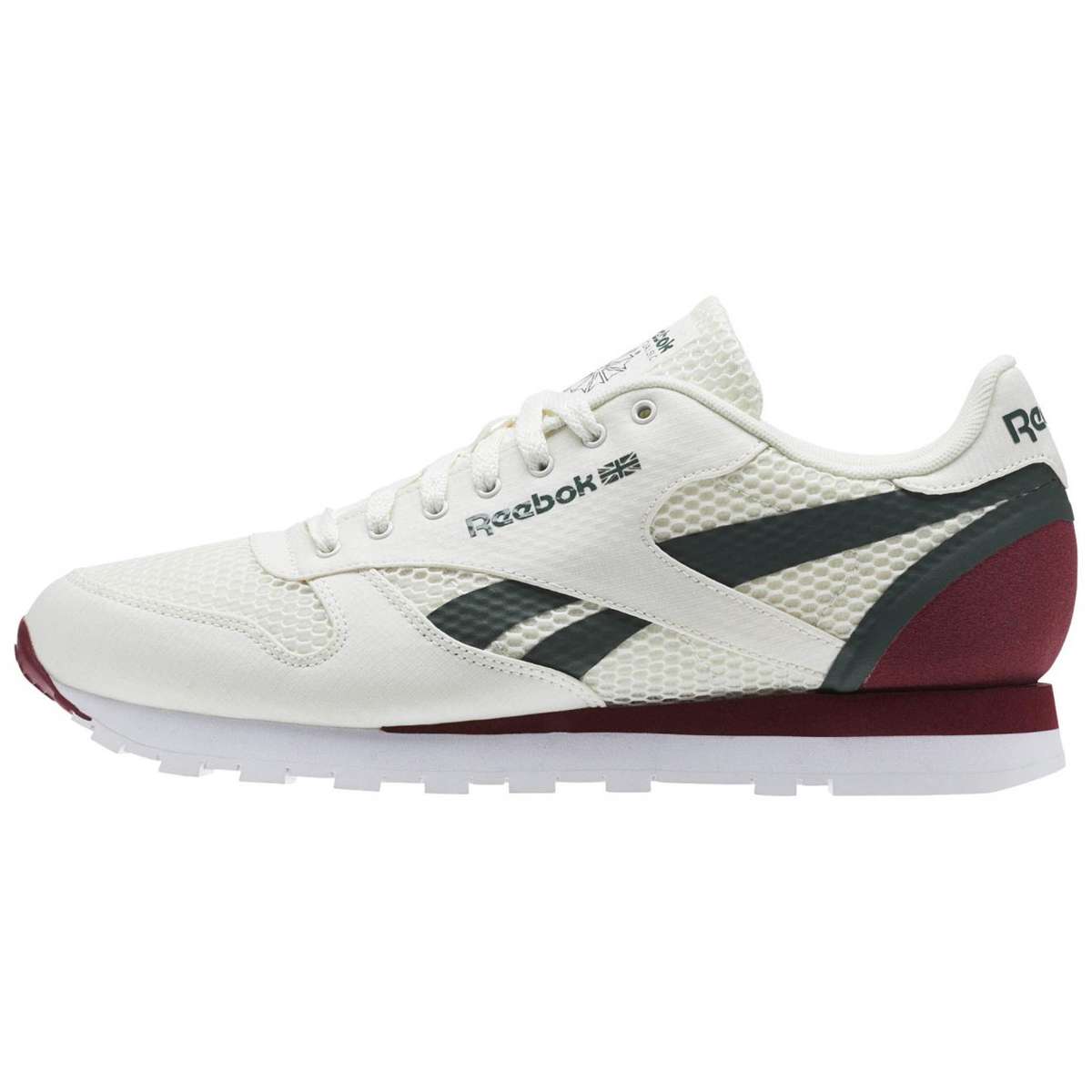 Reebok Men's Classic Leather Shoes,CM9599,Chalk / Urban Maroon / Chalk Green