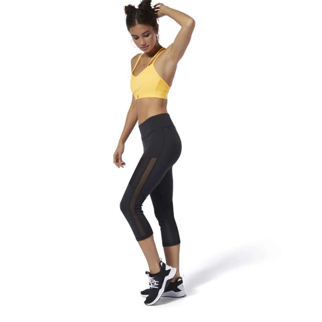 Reebok Women's Lux 3/4 Workout Mesh Tights 