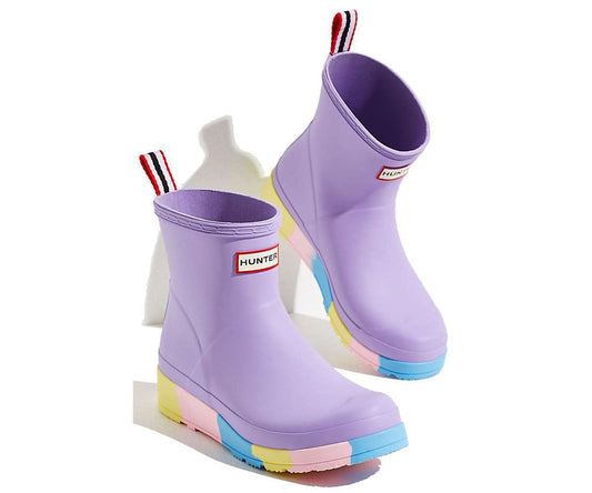 HUNTER Women's Play Short Stripe Sole Rain Boots Lavender Mist