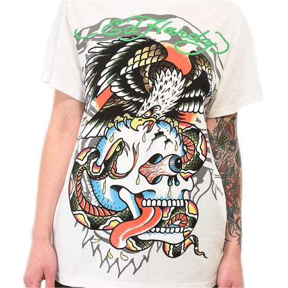 Ed Hardy Cloud Dancer White T-Shirt - Minimalist Design with Cloud Dancer Graphic