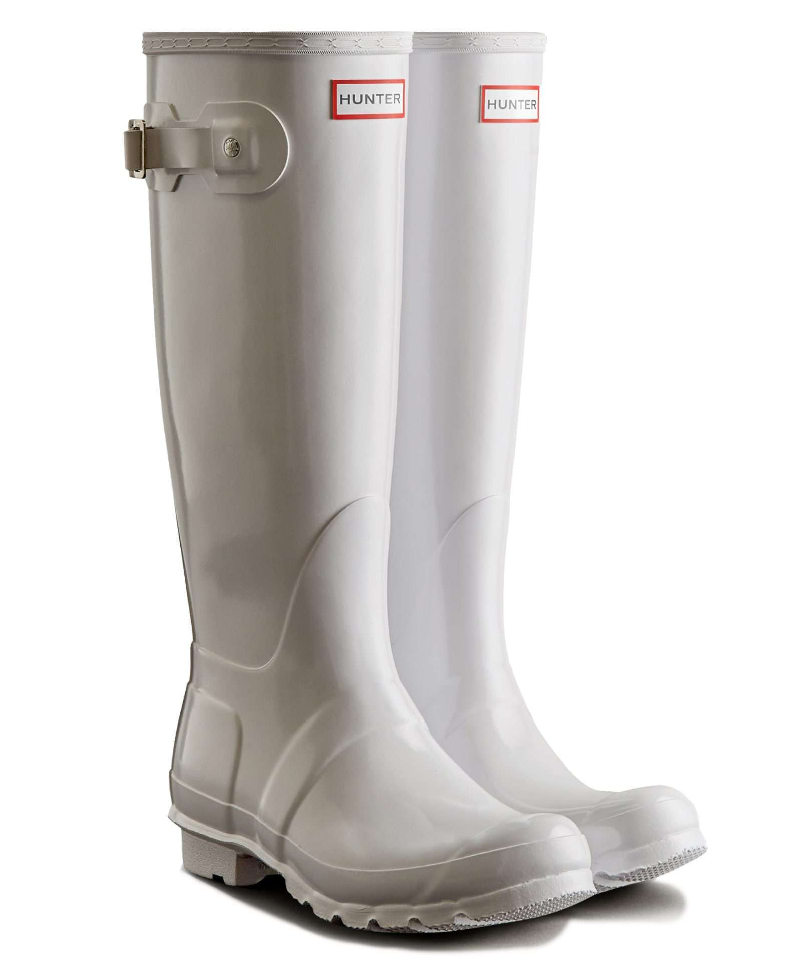 Hunter Women's Original Tall Gloss Rain Boots - White WFT1000RGL