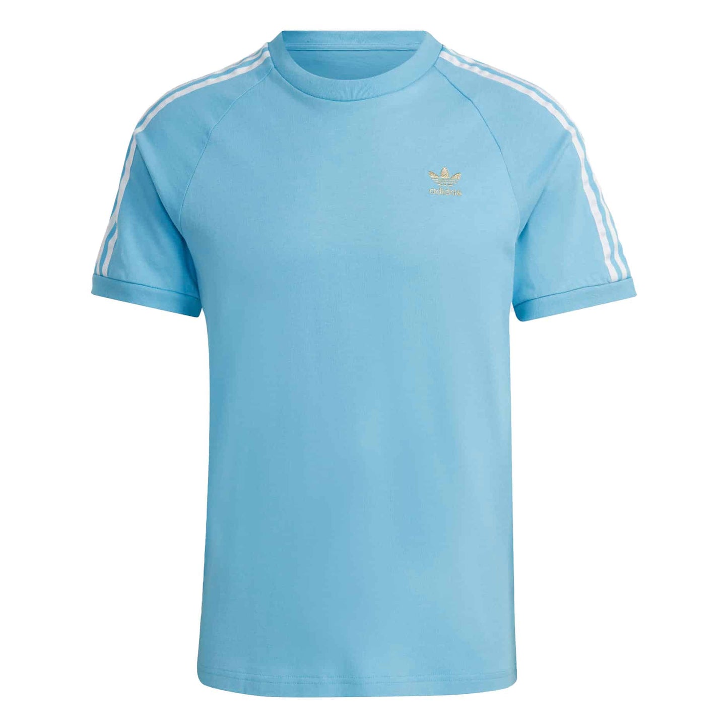 adidas Originals Men's 3-Stripes Tee - Light Blue / Light Blue / Gold Metallic HK7421