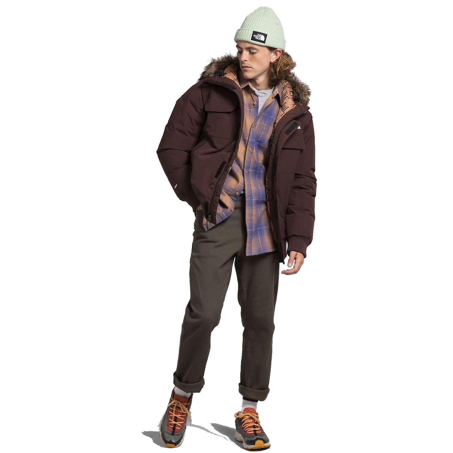 The North Face Men’s McMurdo Bomber Jacket - Coal Brown/Almond Butter Monogram Print