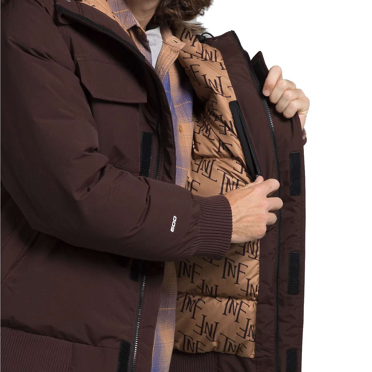 The North Face Men’s McMurdo Bomber Jacket - Coal Brown/Almond Butter Monogram Print