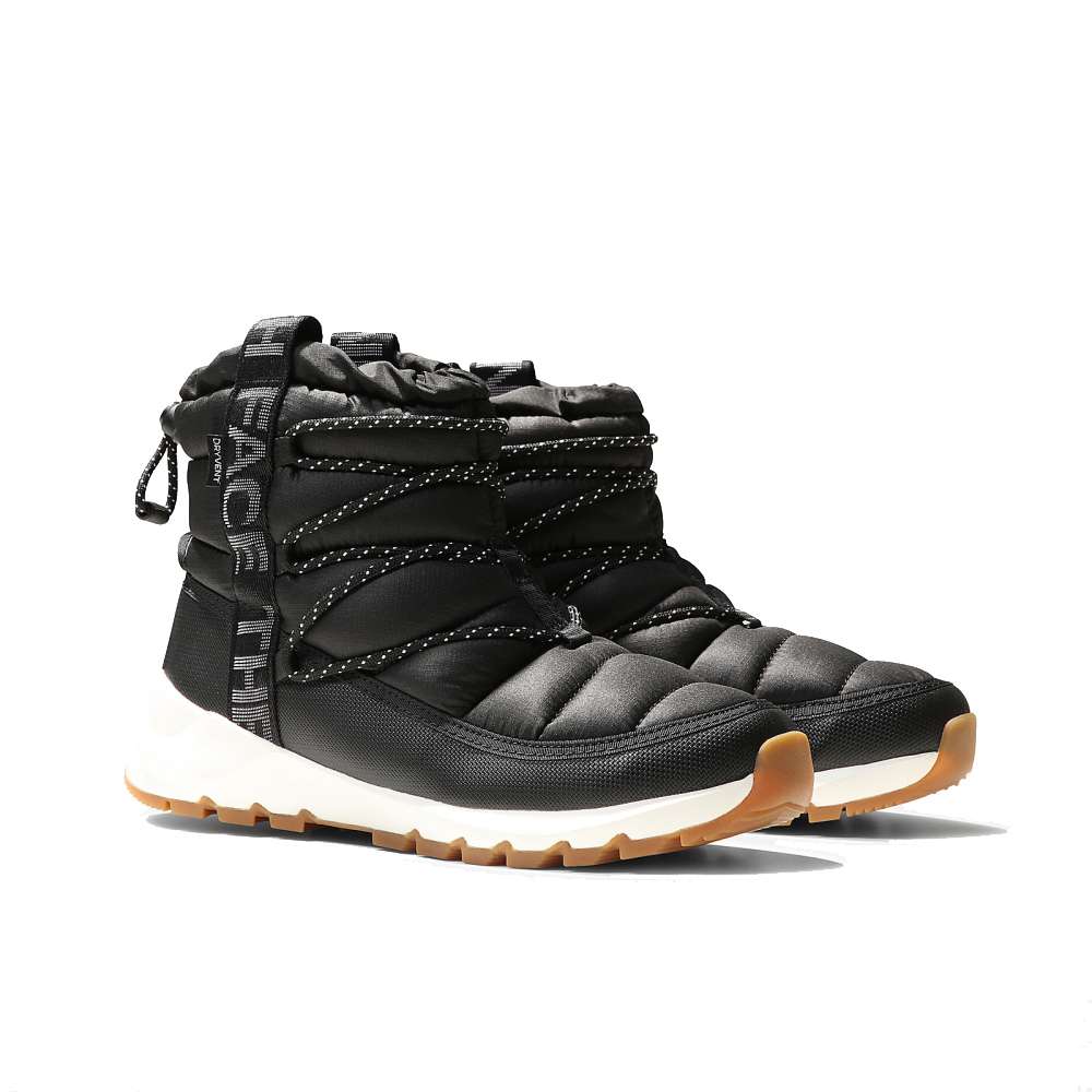 The North Face Women’s ThermoBall Lace Up Luxe Waterproof Boots in TNF Black/Gardenia White