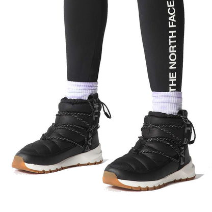 The North Face Women’s ThermoBall Lace Up Luxe Waterproof Boots in TNF Black/Gardenia White