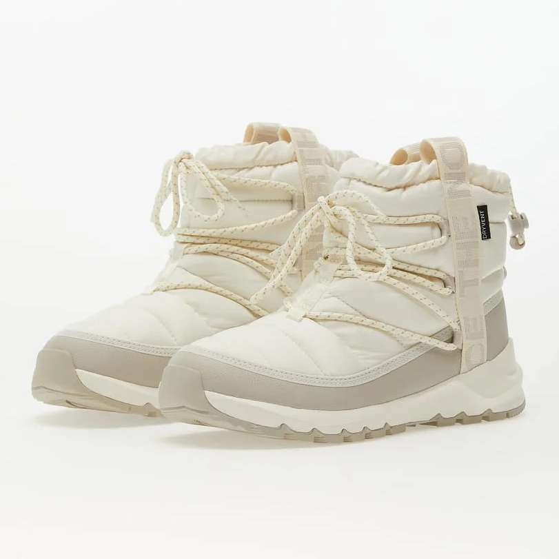 The North Face Women’s ThermoBall Lace Up Luxe Waterproof Boots in Gardenia White/Silvergrey