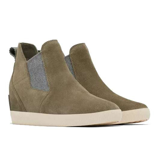 Sorel Women's Out N About Slip-On Wedge Boot Stone Green