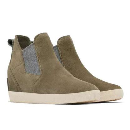 Sorel Women's Out N About Slip-On Wedge Boot Stone Green