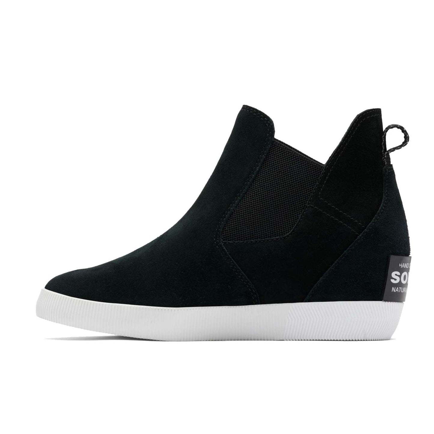 Sorel Women's Out N About Slip-On Wedge Boot in Black and White
