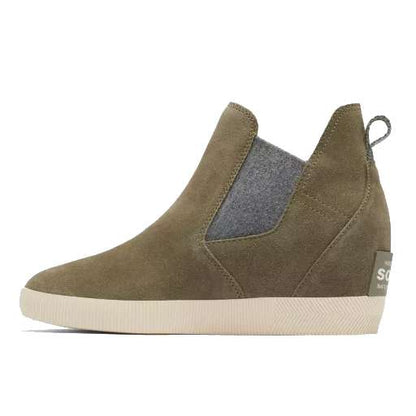 Sorel Women's Out N About Slip-On Wedge Boot Stone Green