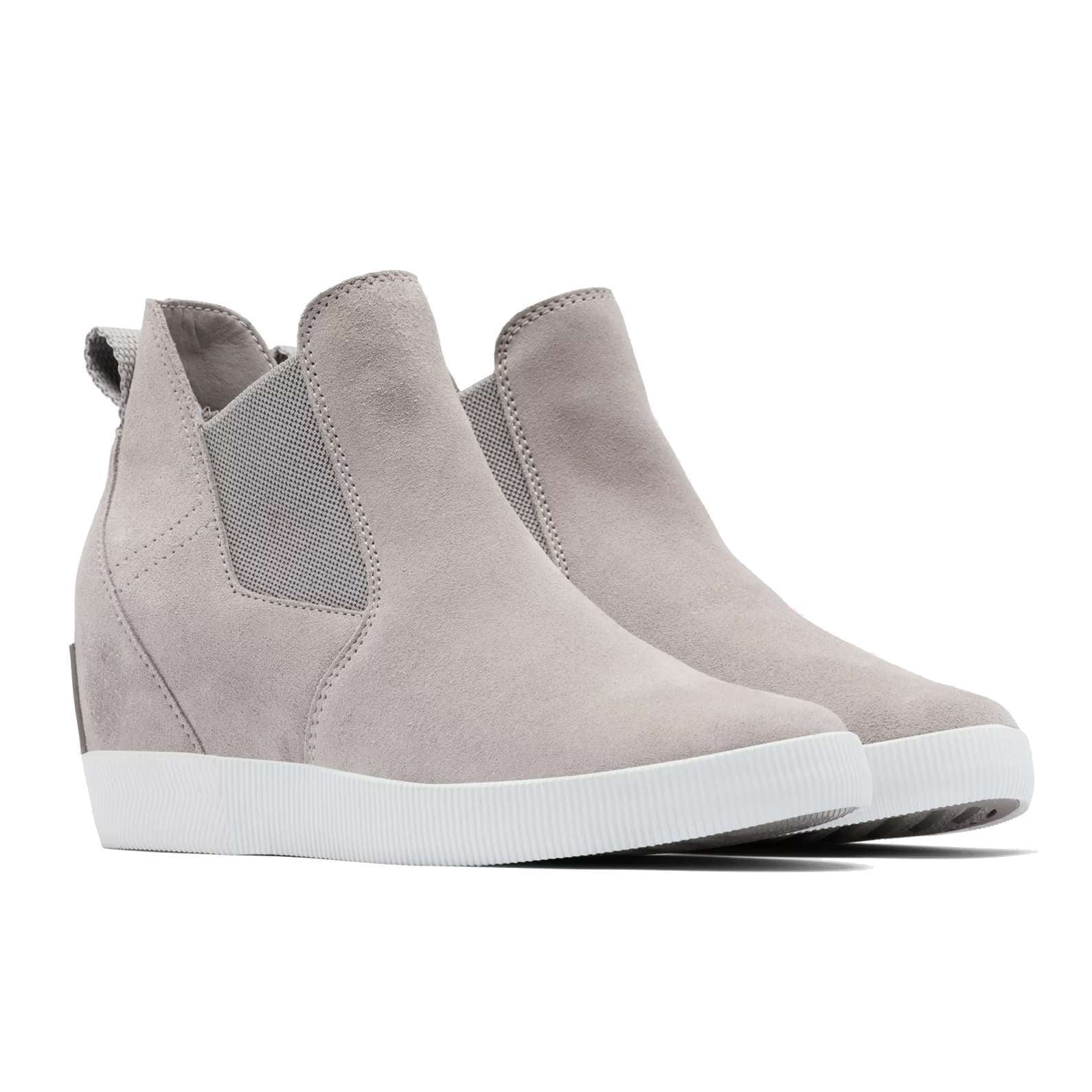 Sorel Women's Out N About Slip-On Wedge Boot in Chrome Grey