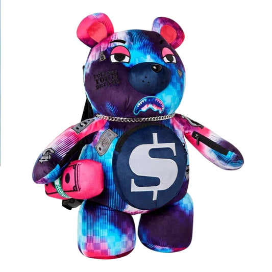 Sprayground Metallic Tye Dye Moneybear Teddybear Backpack